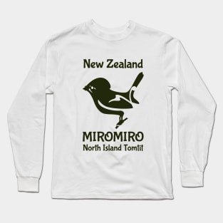 Tomtit MIROMIRO New Zealand /Aotearoa bird Long Sleeve T-Shirt